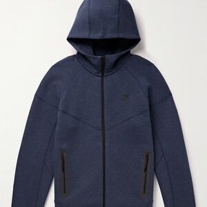 Navy Nike Tech Fleece Zip-Up Hoodie